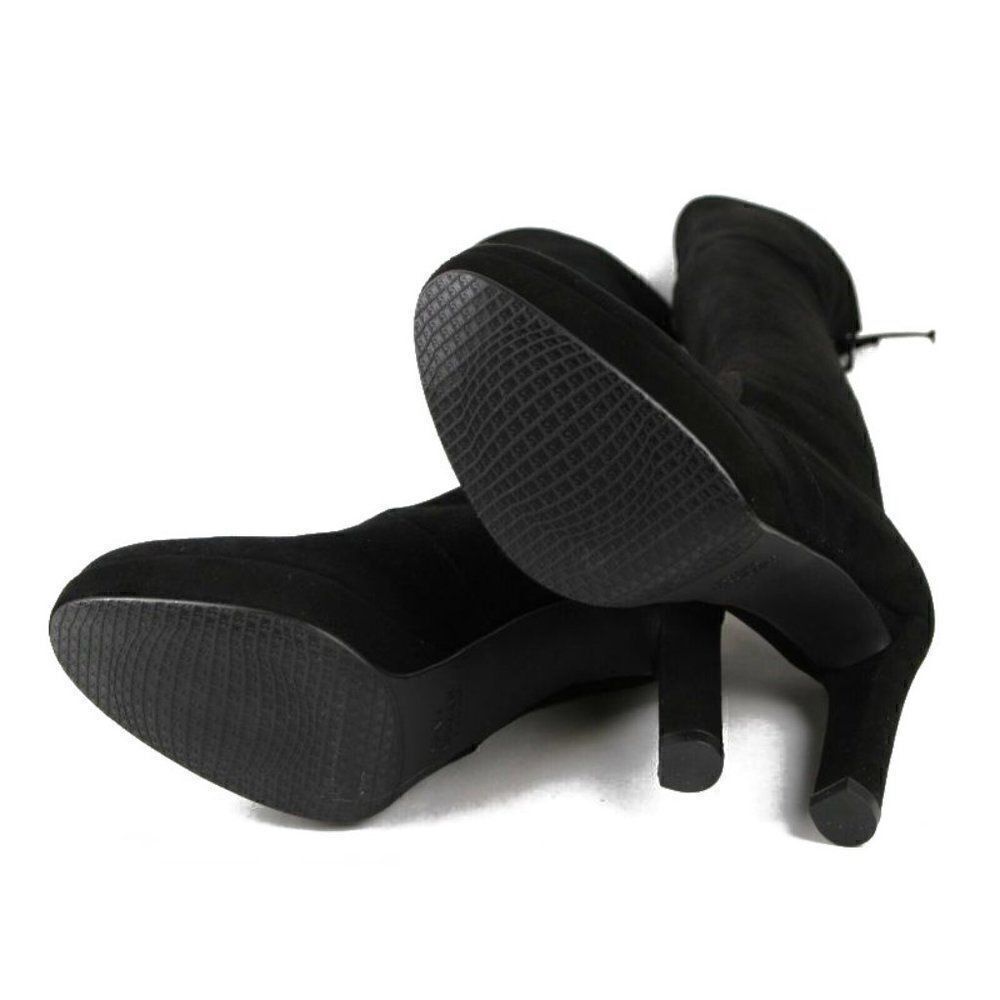 $865 Stuart Weitzman Plathighland Black Suede Over-the-knee Platform Boot - Picture 9 of 9